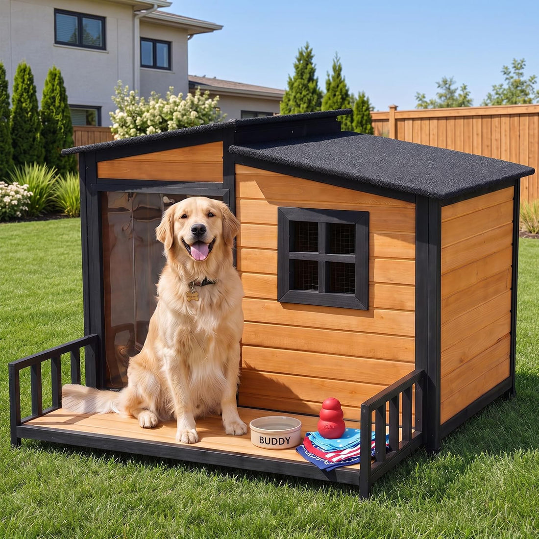 44" Anti-Chew Large Outdoor Dog House