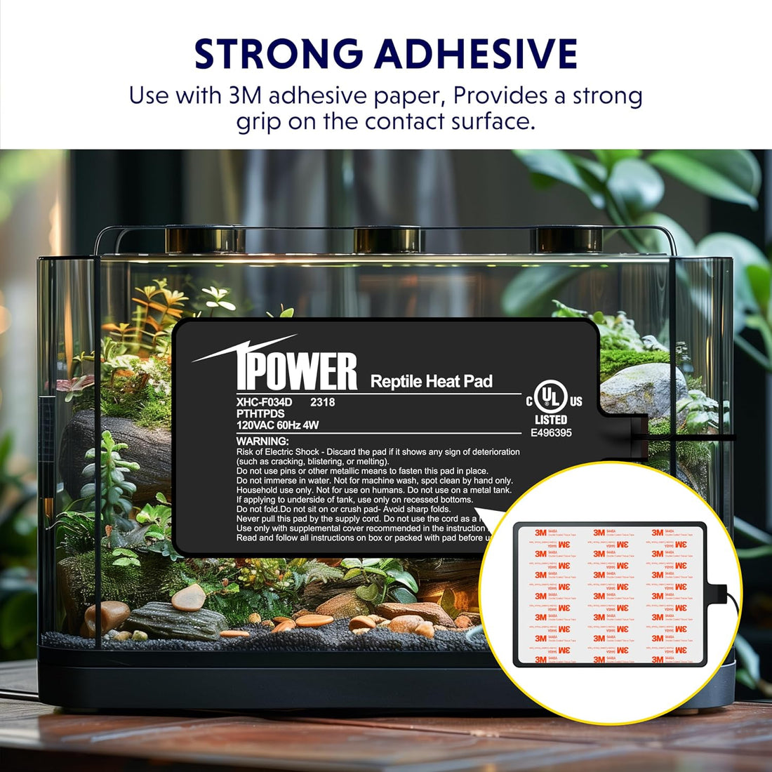 iPower 4X7 Inch Reptile Heating Pad and Digital Heat Mat Thermostat