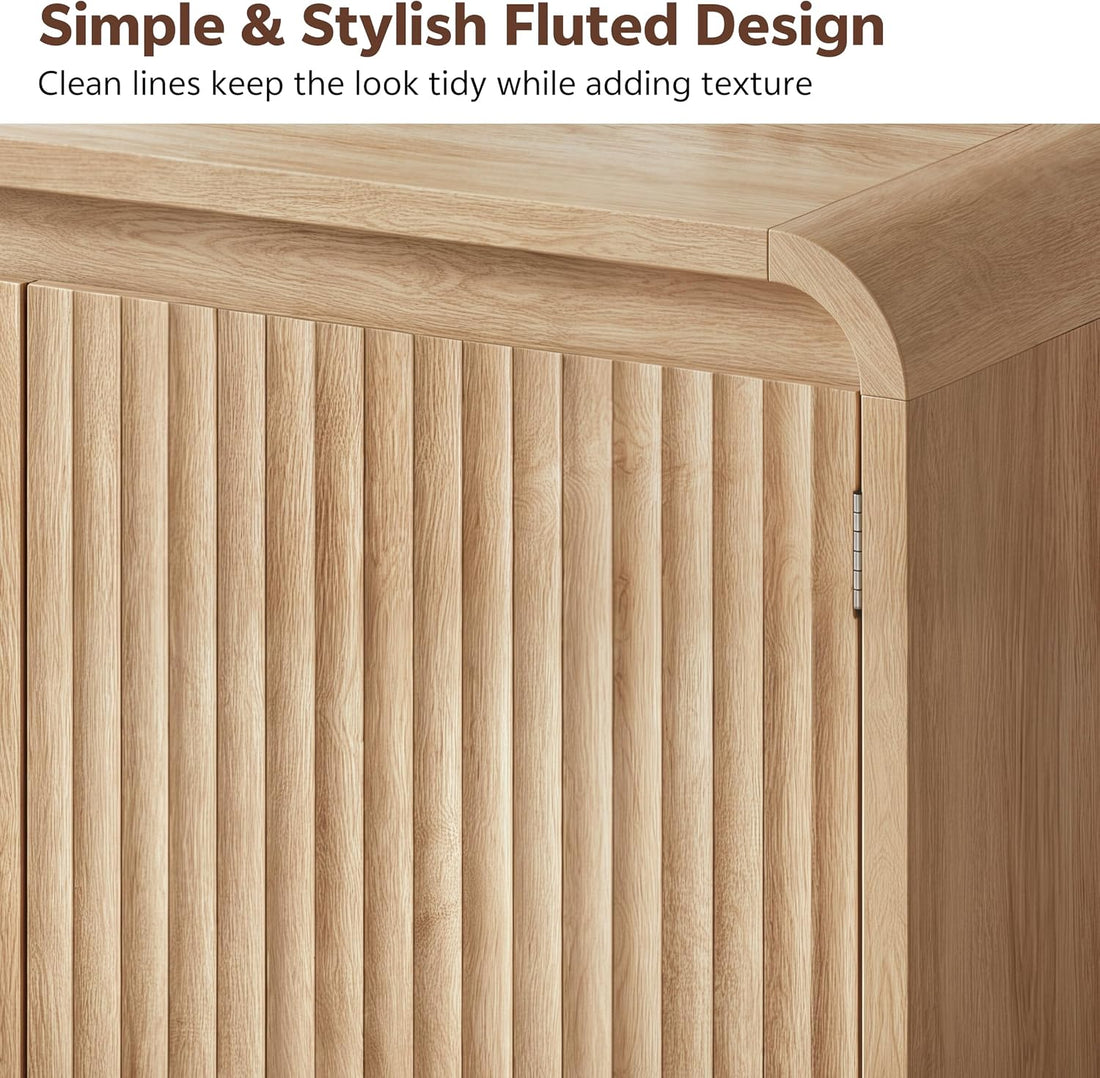 Double Litter Box Enclosure with Litter Collector, 59In, Natural