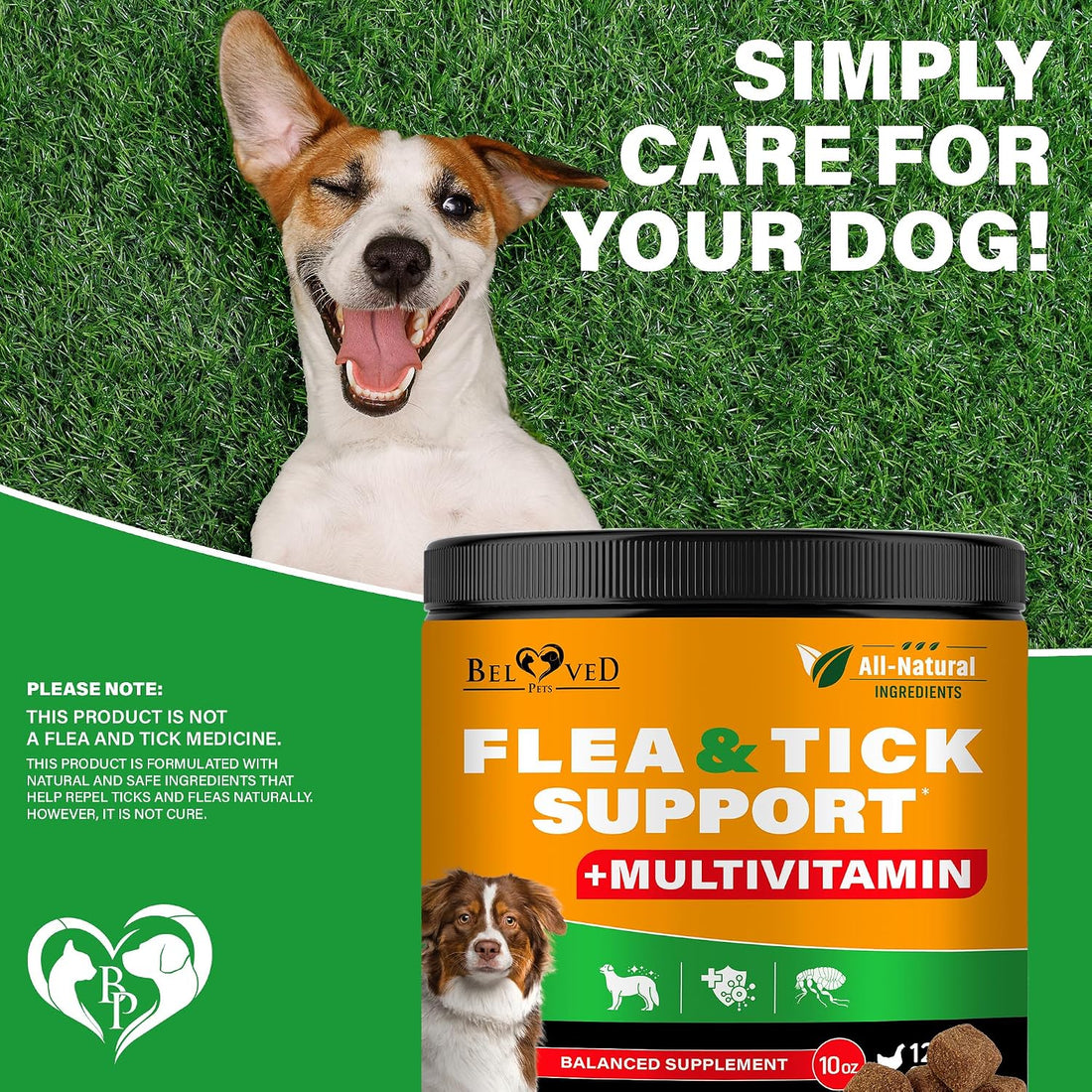 Beloved Pets Flea & Tick Support Soft Chews for Dogs + Multivitamin