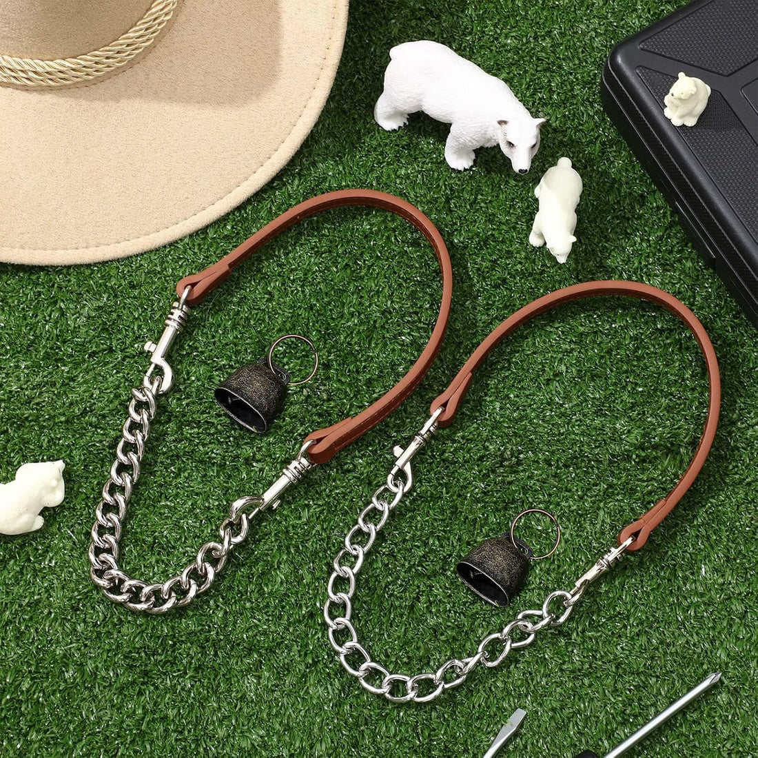 Misdary 4 Pack Goat Collars with Bells