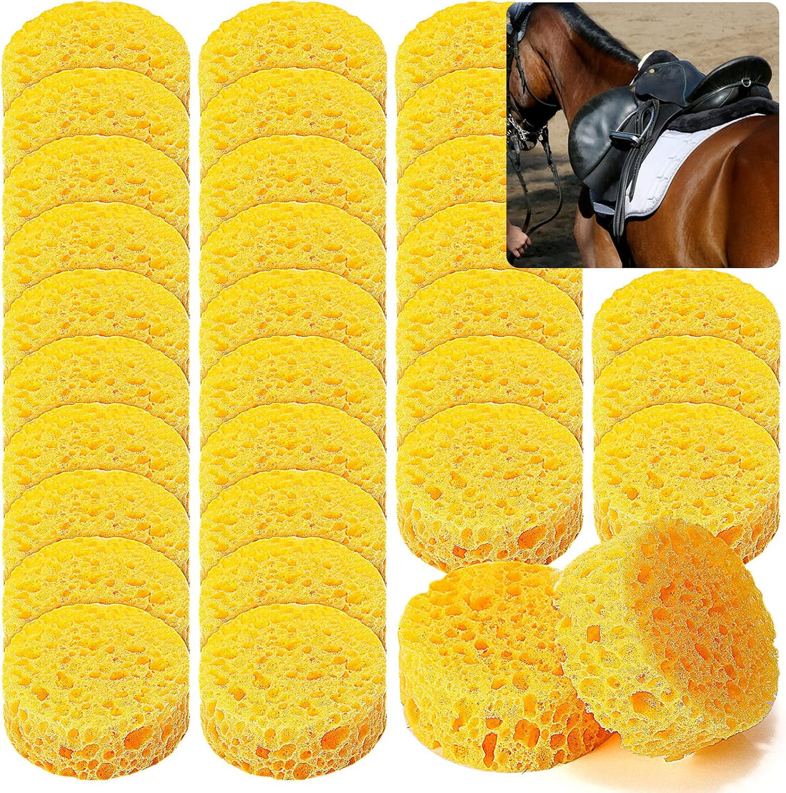30 Pcs Tack Cleaning Sponges Horse Saddle Sponge Tack Sponges