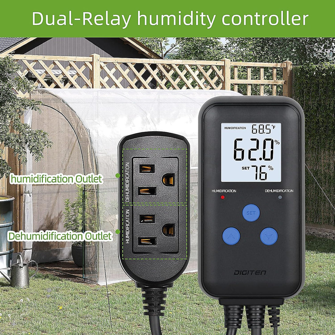 DIGITEN Humidity Controller with Temperature Display for Reptile
