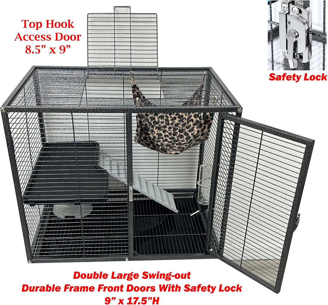 Deluxe Double Unit Two Full Story Small Animal Critter Home Rolling