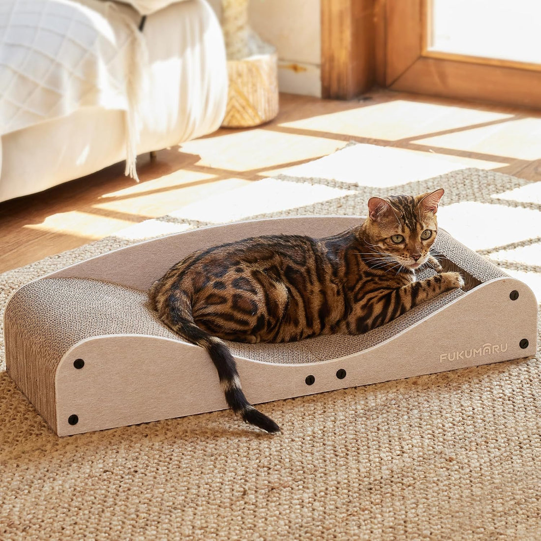 FUKUMARU Cardboard Cat Scratcher Bed