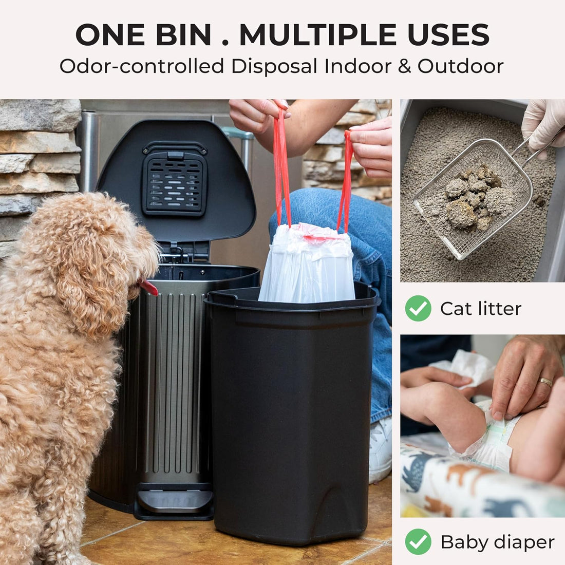 Dog Poop Trash Can Outside with Lid