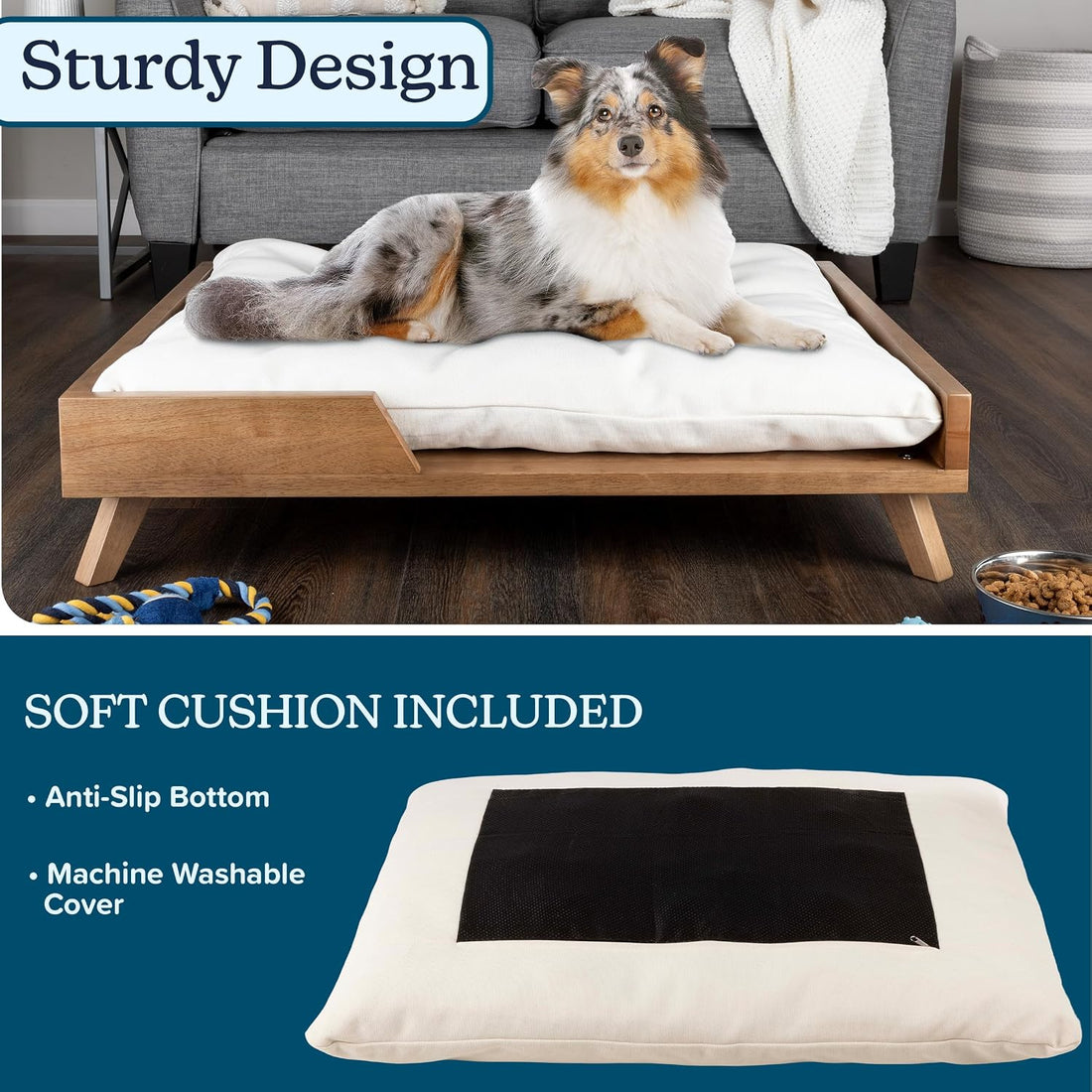 PETMAKER Elevated Dog Bed for Medium to Large Pets, Natural
