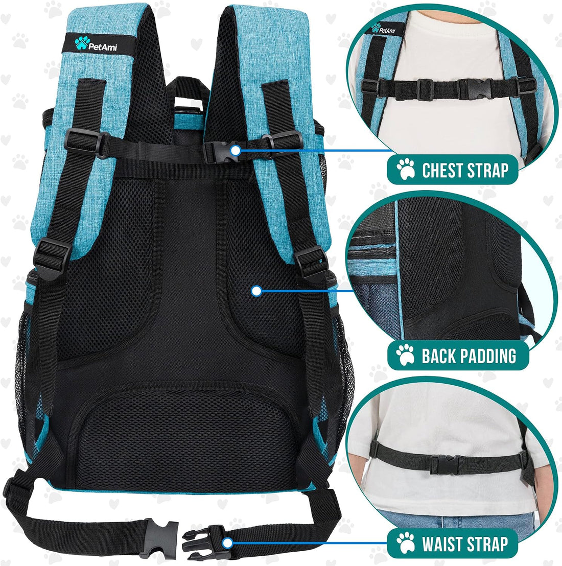 PetAmi Dog Backpack Carrier, Airline Approved 4-Way Entry Cat Bag