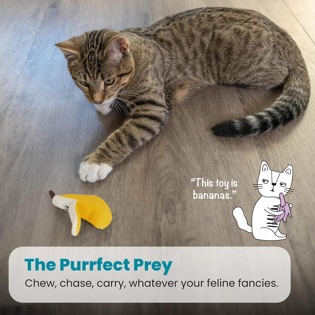 Catstages Dental Banana Cat Toy with Catnip