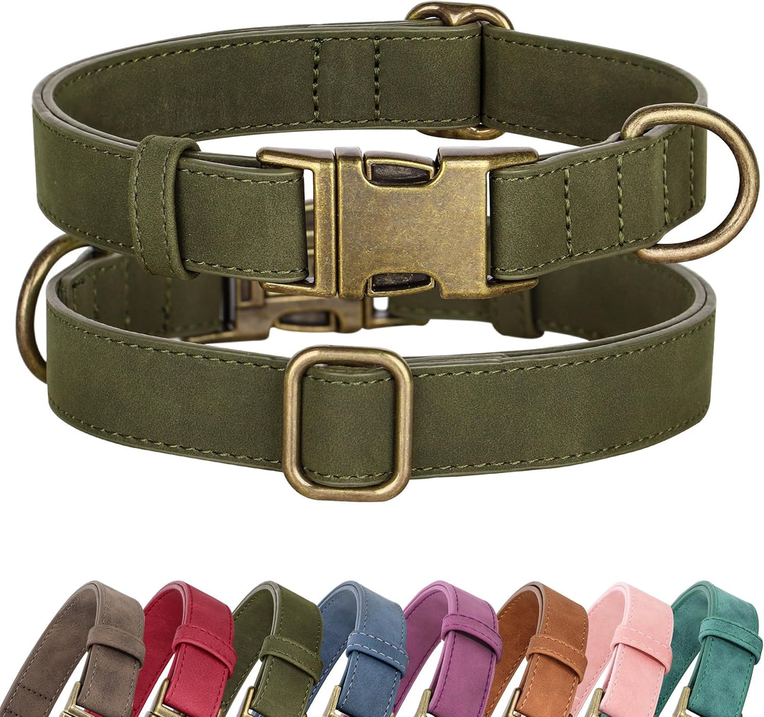 Didog Soft PU Leather Dog Collar for Large Dogs