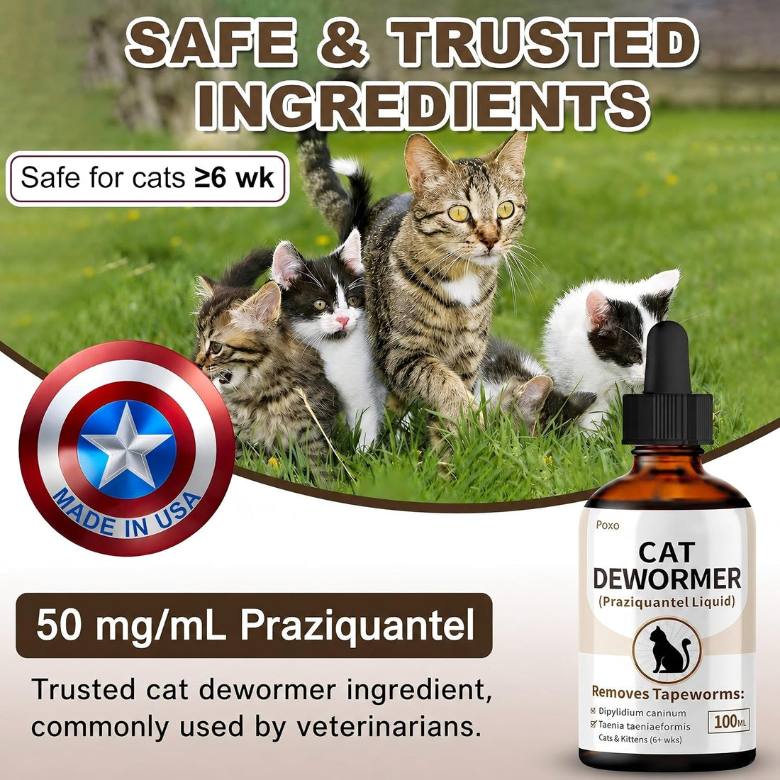 Tapeworm Treatment for Cats & Kittens, Praziquantel Liquid