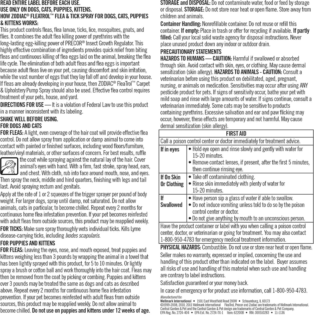 Zodiac Flea & Tick Spray for Dogs, Cats