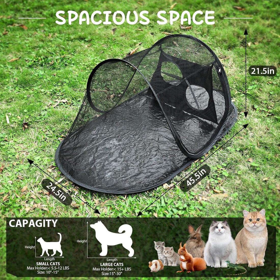 Tailtastic Outdoor Cat Tent with Removable Interactive Fabric,Outdoor