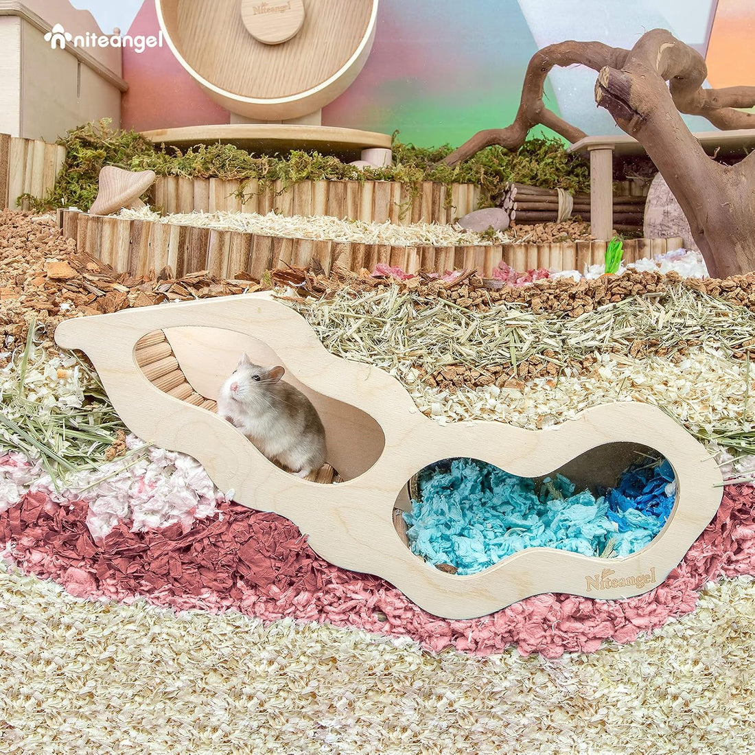 Niteangel Hamster House w/Climbing Ladder for Hamsters Gerbils Mice
