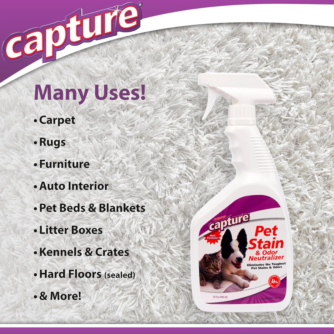Capture Pet Stain & Odor Remover - Enzyme Pet Odor Eliminator