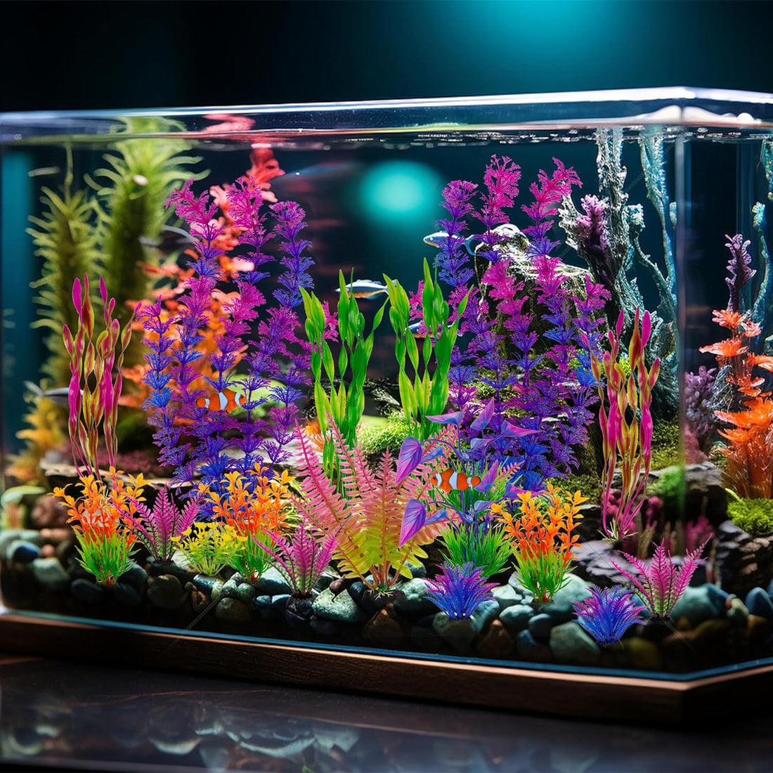 Ameliade Artificial Aquarium Plastic Plants Fish Tank Decorations