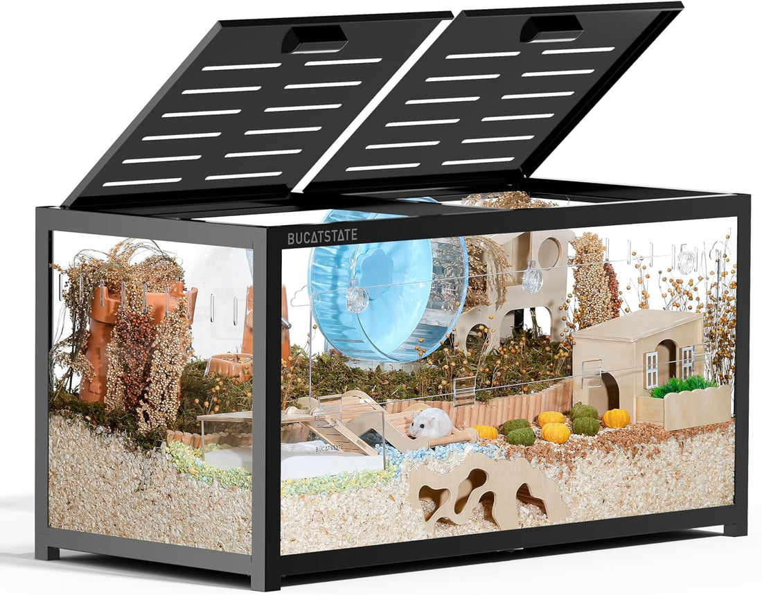 BUCATSTATE Hamster Cage 3.0, Large Hamster Enclosure (47in, White)