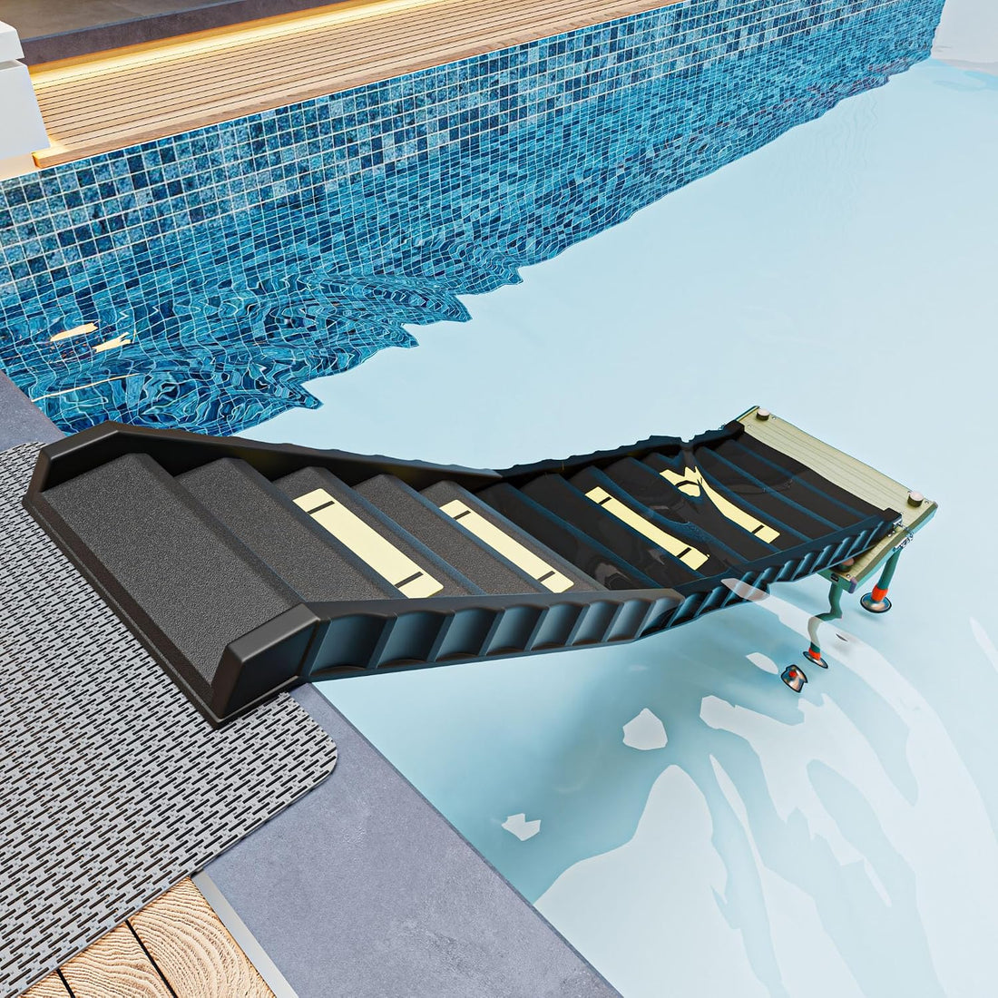 Adjustable 4-Leg Dog Pool Ramp