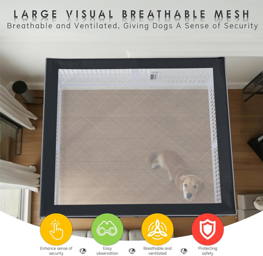Dog Playpen Cover Reinforced with Waterproof Sunshade Curtain
