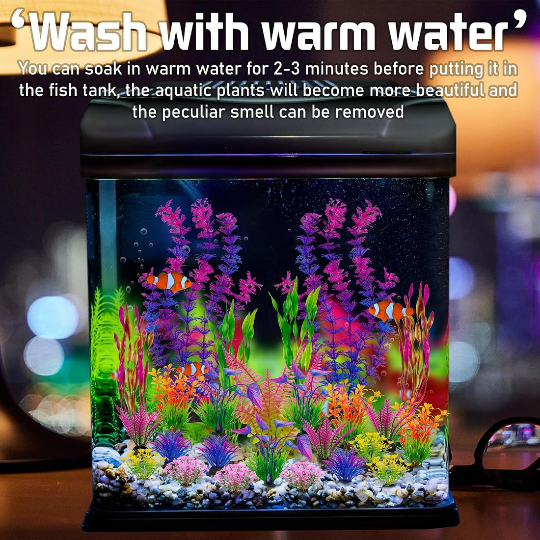 Ameliade Artificial Aquarium Plastic Plants Fish Tank Decorations