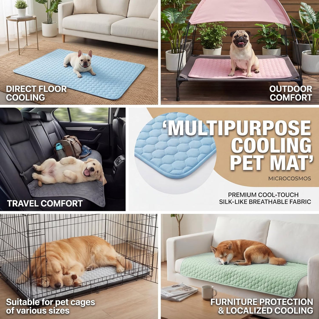 MICROCOSMOS Summer Cooling Mat & Sleeping Pad- Water Absorption Top
