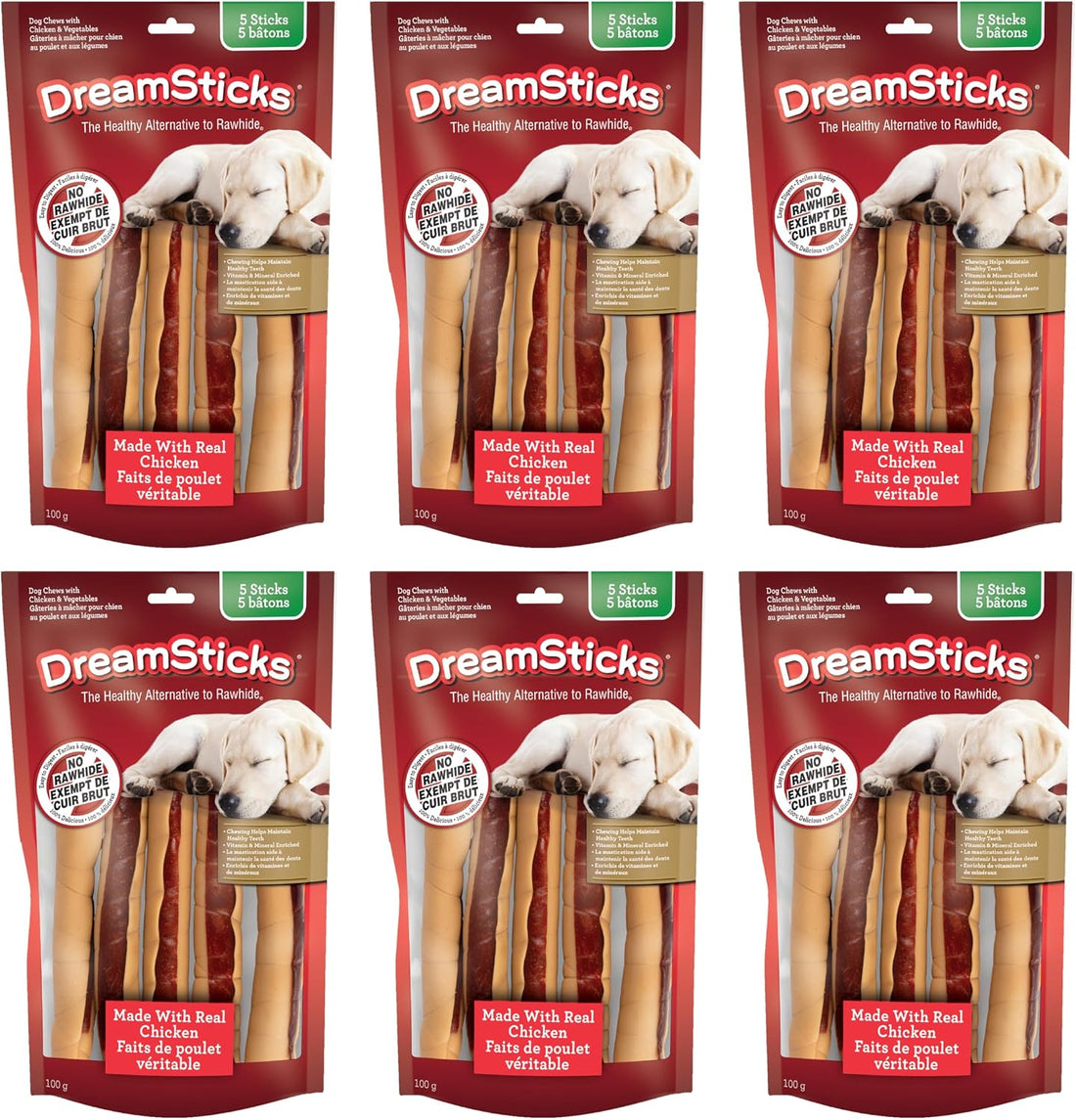 DreamBone DreamSticks Rawhide-Free Dog Treats With Real Protein