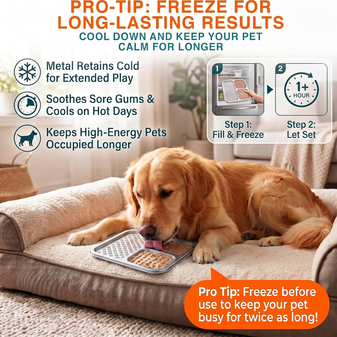 Stainless Steel Lick Mat for Dogs & Cats