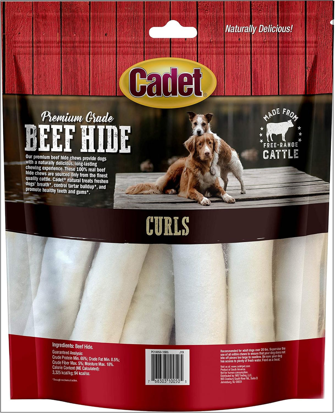 Cadet Premium Grade Beef Hide, Long-Lasting Rawhide Rolls