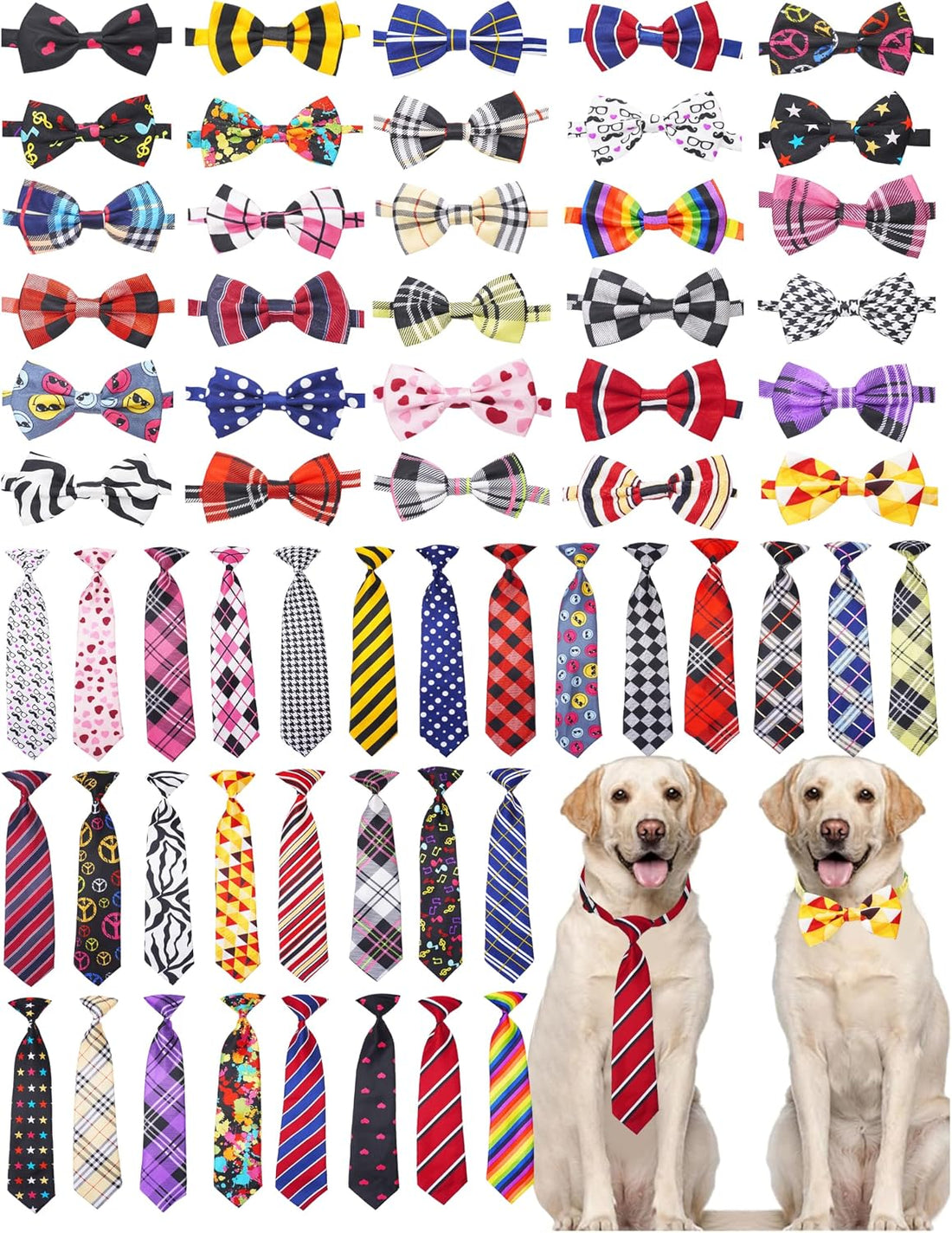 PET SHOW 60 Pack Christmas Small Dog Bowties and Ties Bulk