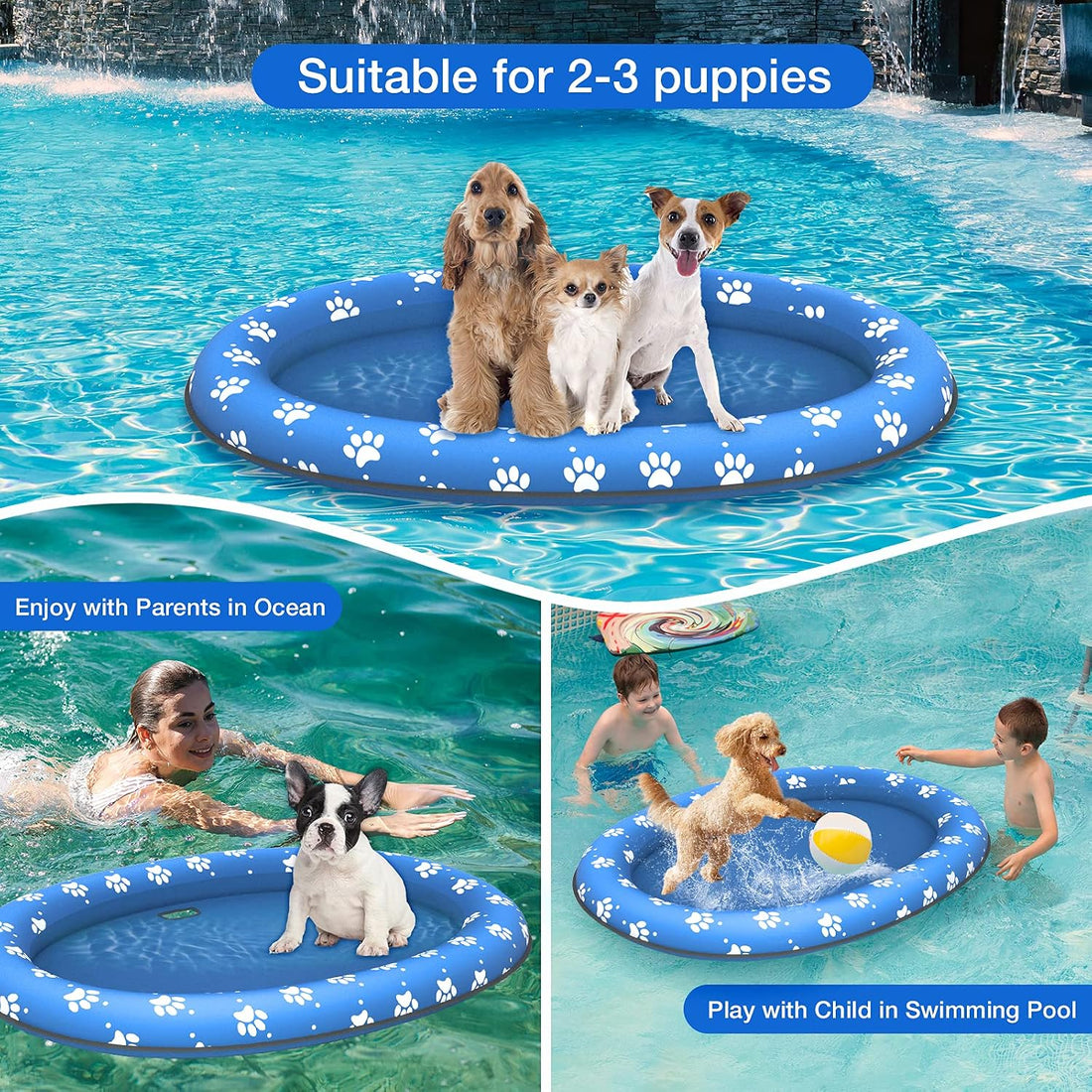 Pet Soft Dog Float Raft - Inflatable Dog Swimming Float for Summer
