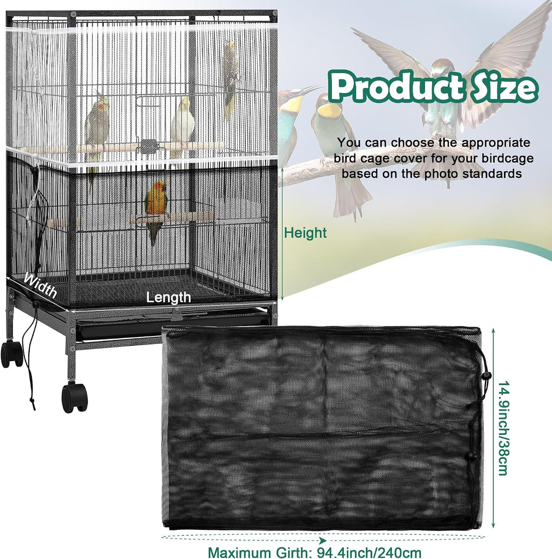 2 Pack Bird Cage Seed Catcher Guard