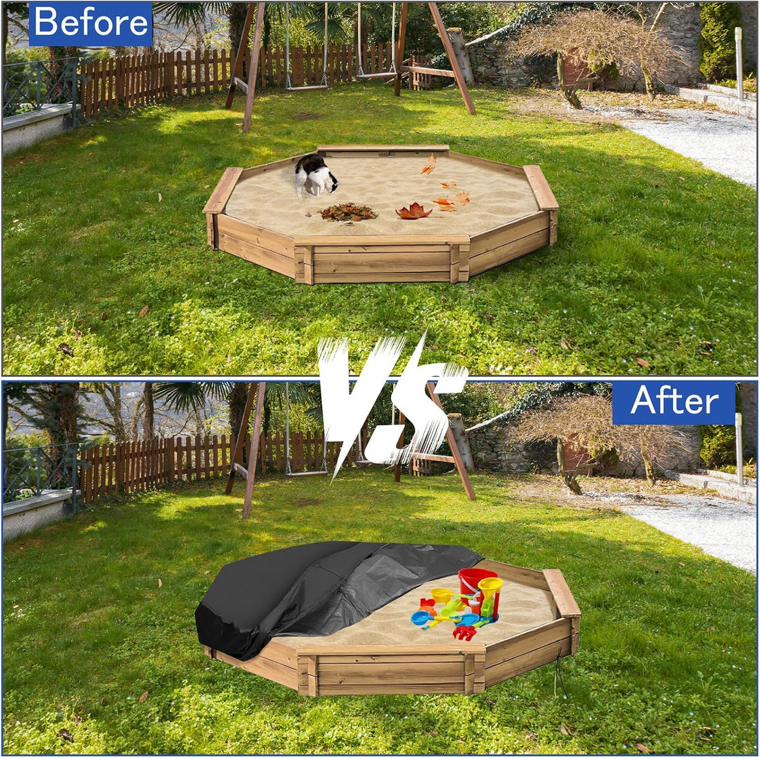 Kasla Octagon Sandbox Cover, 64" L×56" W×9" H