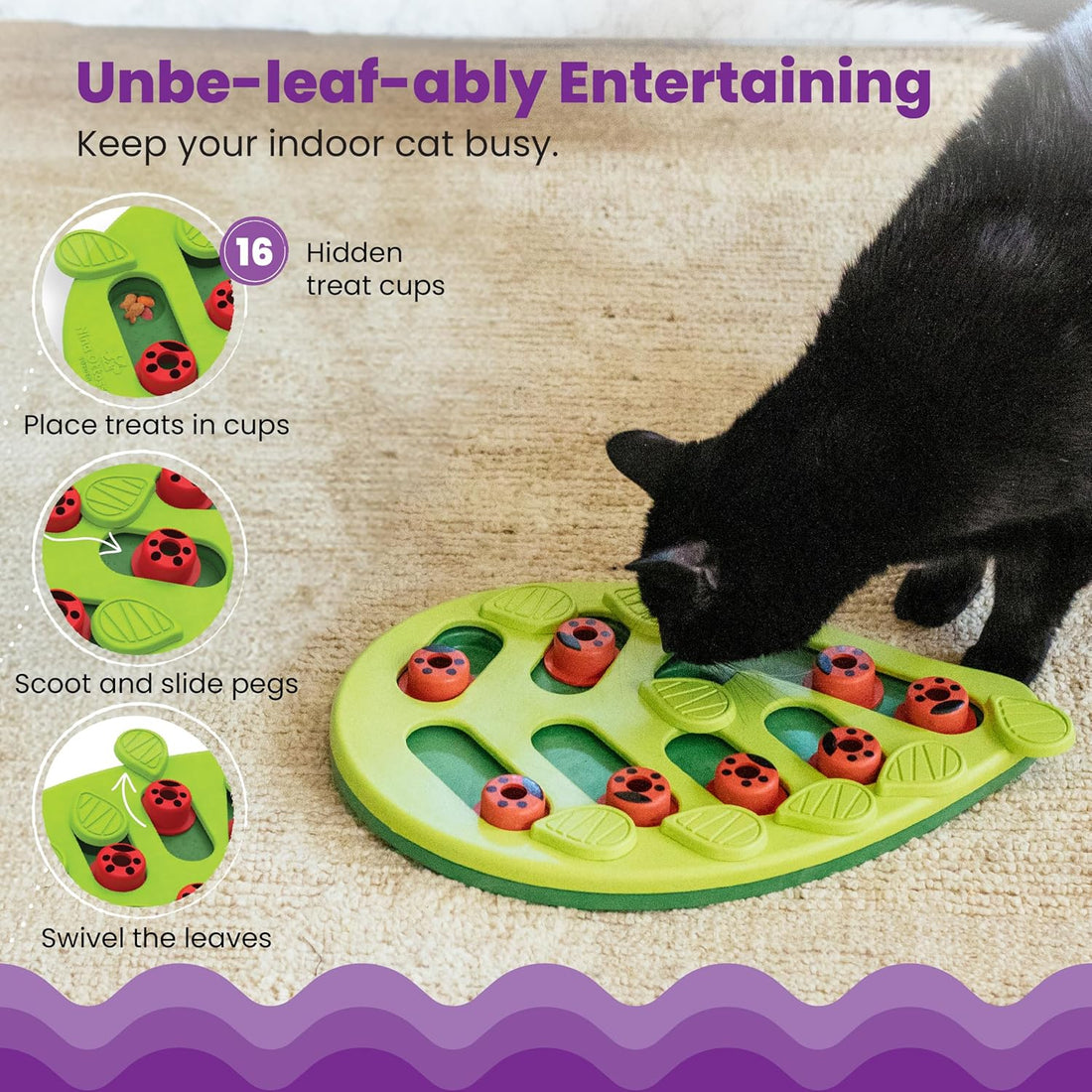 Catstages Nina Ottosson Buggin’ Out Puzzle & Play Cat Toy Treat Puzzle