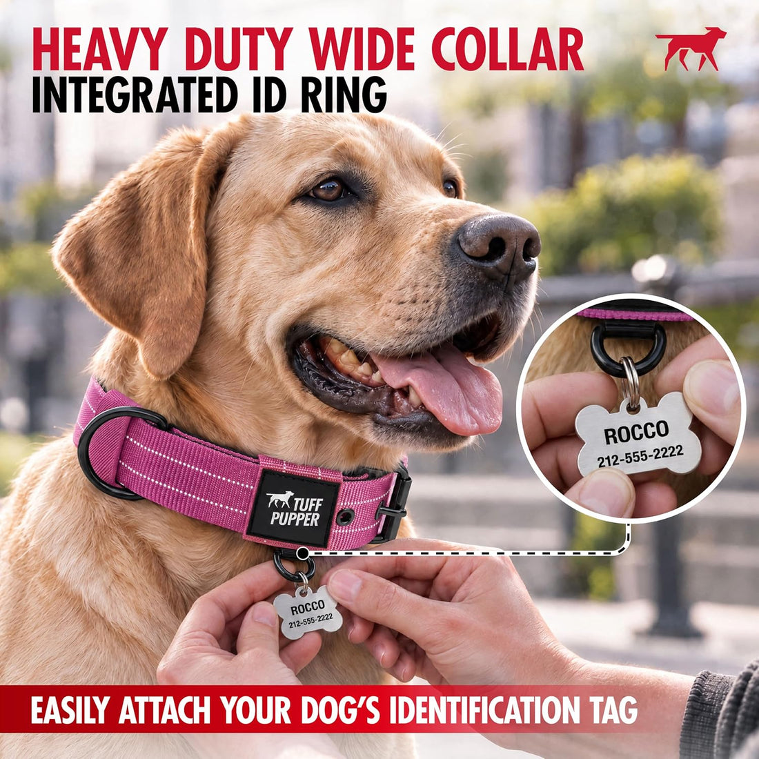 Tuff Pupper Heavy Duty Tactical Dog Collar | 1.5" Wide Ballistic Nylon