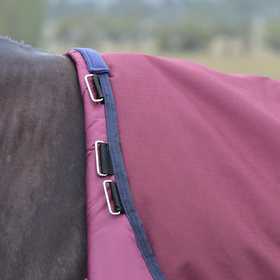 WeatherBeeta ComFiTec Essential Turnout 100g, Navy/Burgundy, 81"
