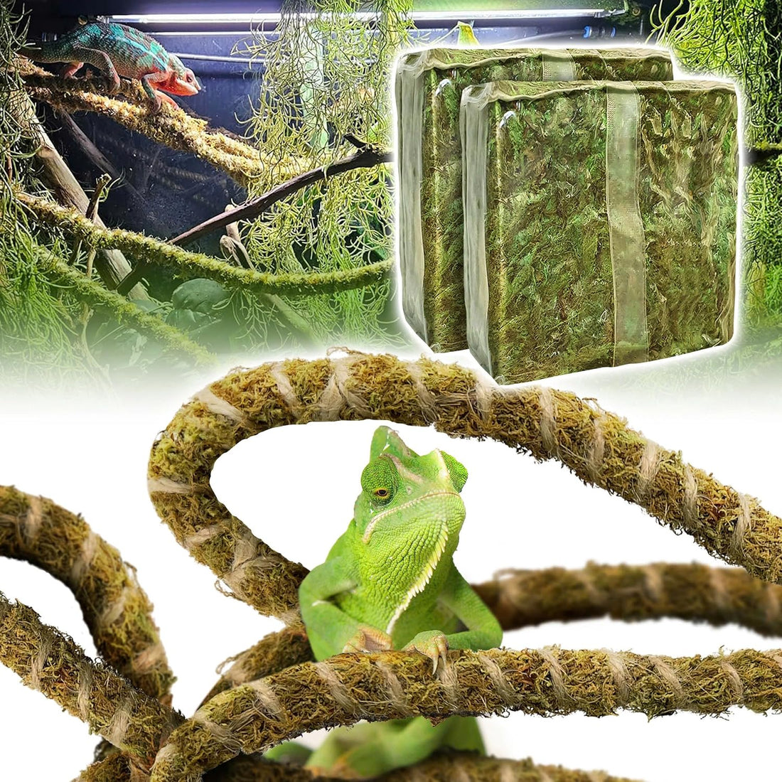 Duspro 10FT Reptile Vines for Climbing, Bendable Branch for Reptile