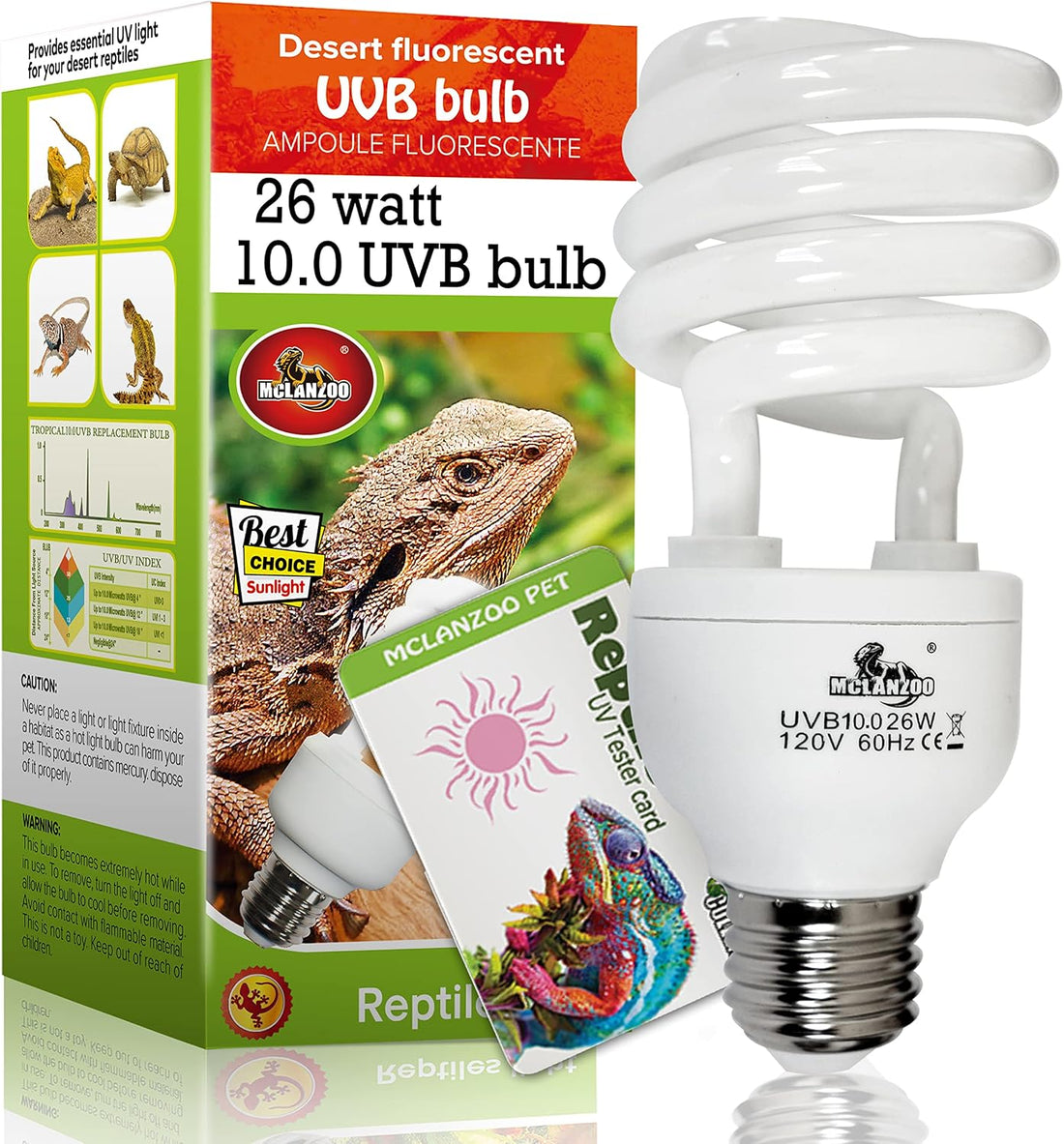 UVA UVB Light Reptile Bulb 10.0 13W Desert Compact Fluorescent