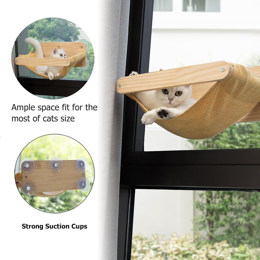 Cat Window Hammock Bed 4pcs/Set Cat Window Perch for Indoor Cats Seat