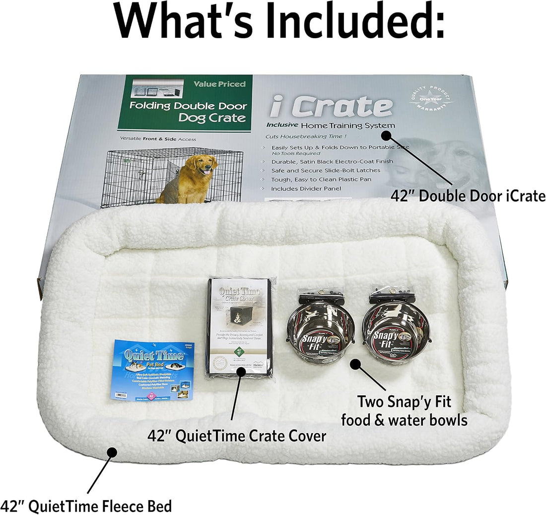 MidWest Homes for Pets Double Door iCrate Starter Kit