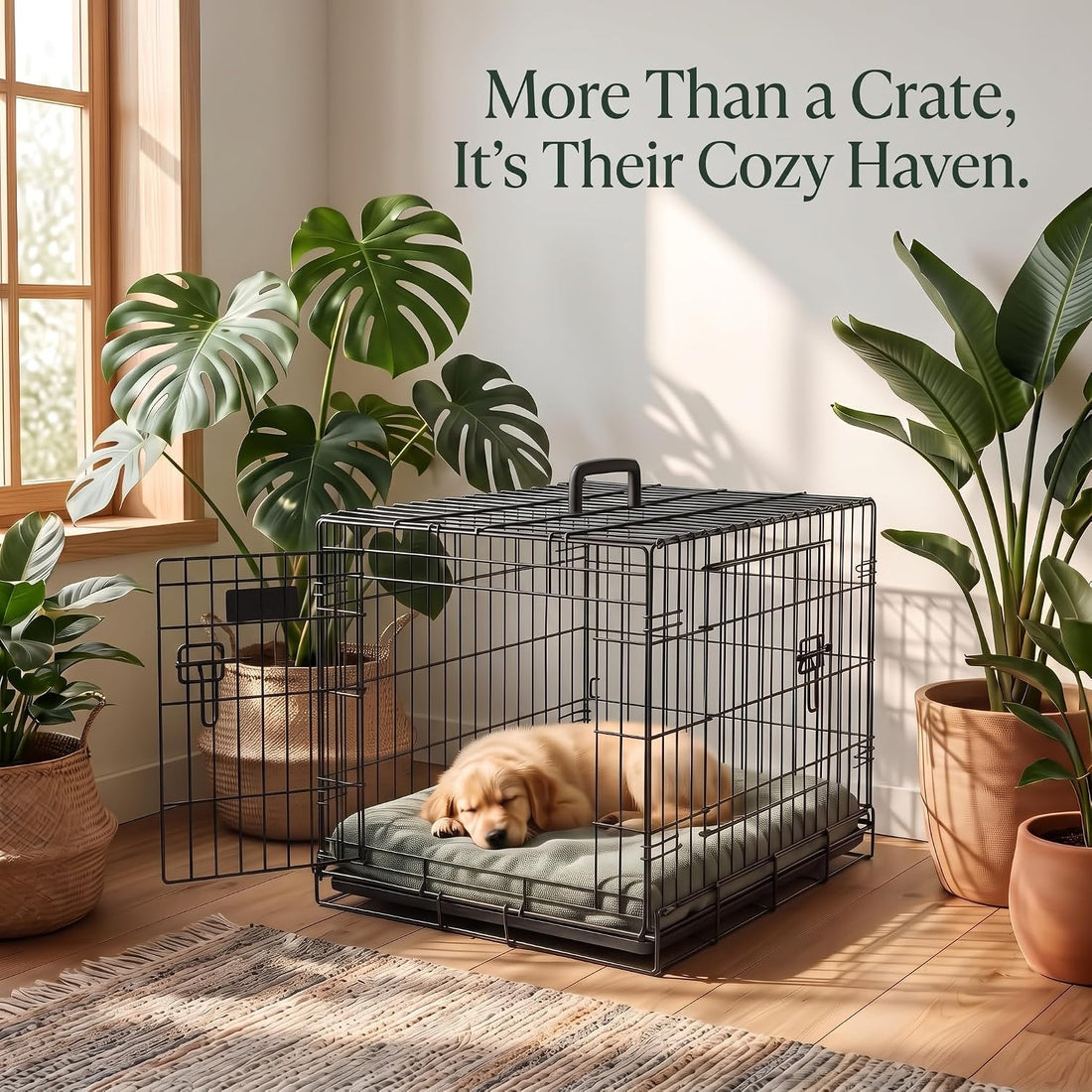 36-Inch Double Door Folding Metal Dog Crate