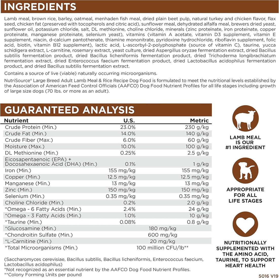 NutriSource Large Breed Lamb Meal & Rice Dog Food