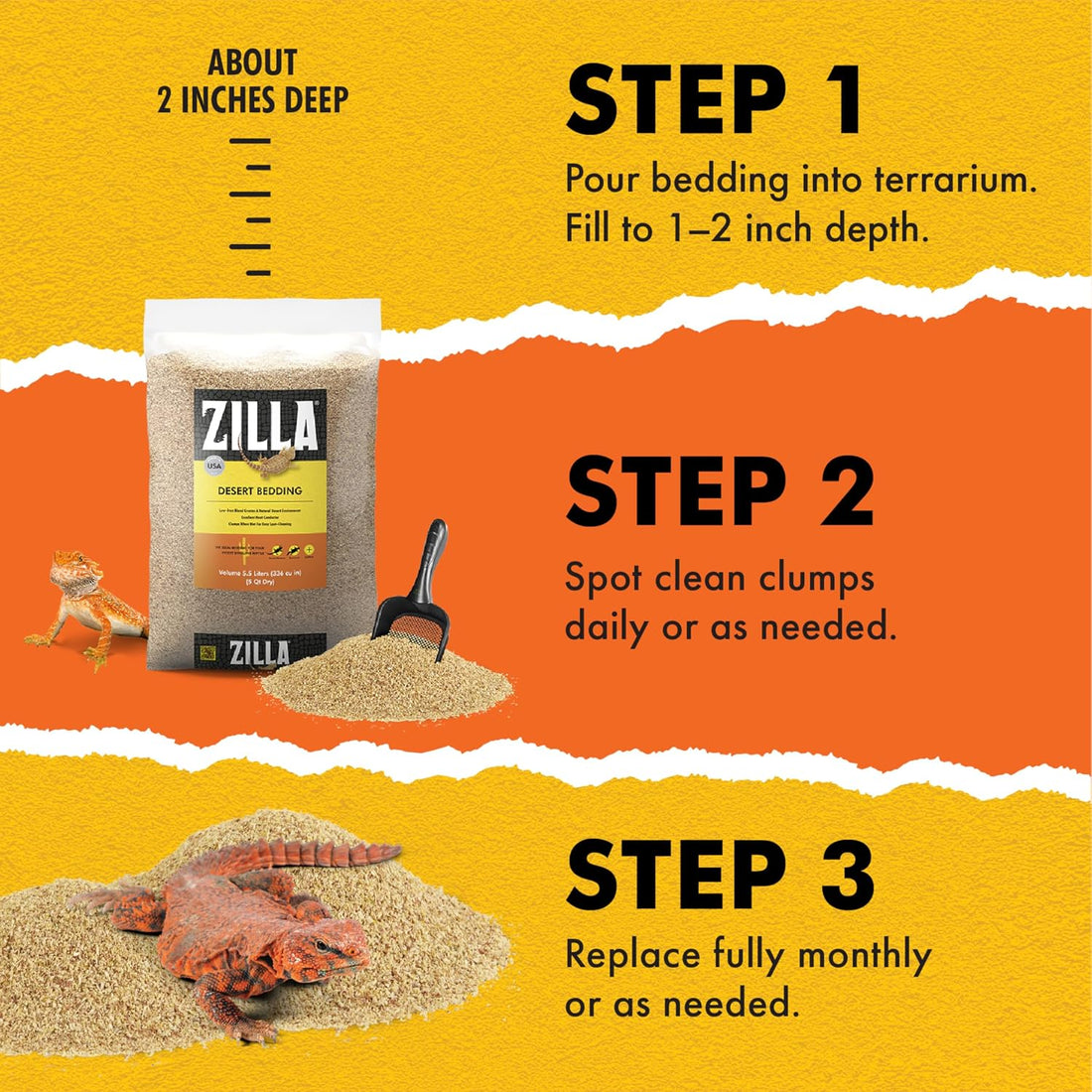 Zilla Desert Bedding Reptile Substrate for Bearded Dragon
