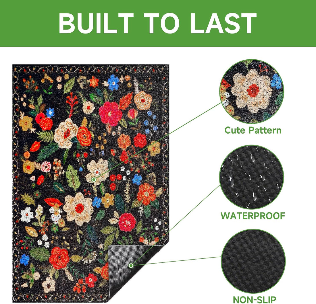 Cat Litter Mat, 24" x 16" Litter Box mat, Traps 100% Litter