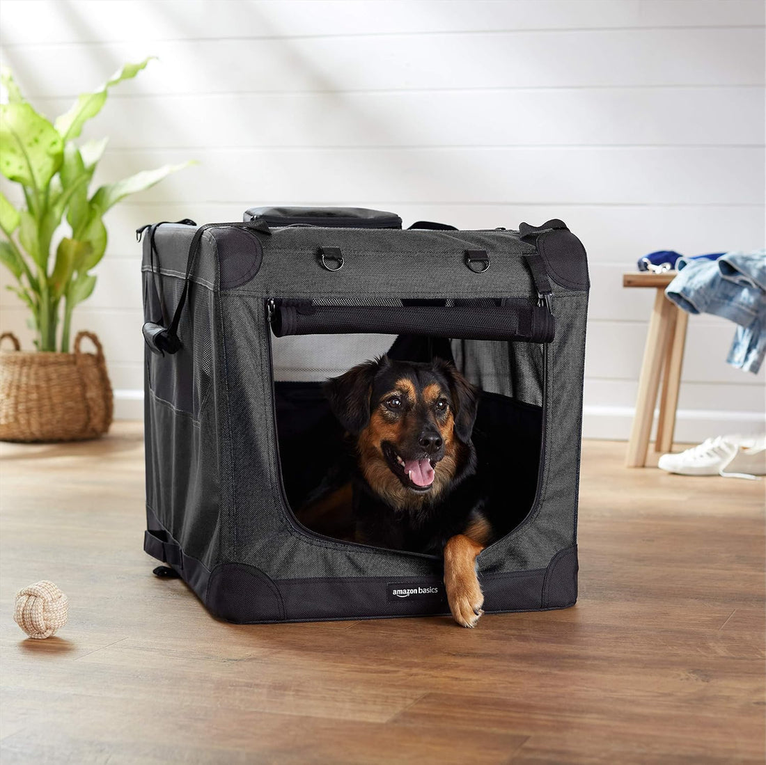 Portable Soft Pet Dog Crate Carrier Kennel with Mesh Windows, Foldable