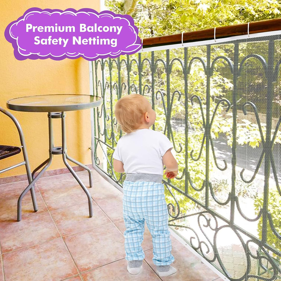 TUPI Banister Guard for Baby and Pet,Ultra-Fine Mesh for Balcony