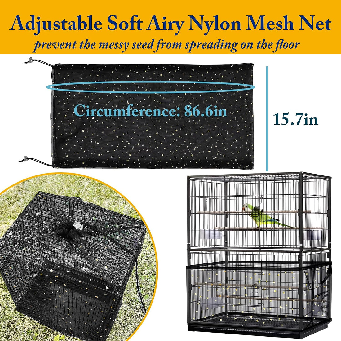 Universal Bird Cage Cover,Pet Cage Cover,100% Shading Oxford Cloth
