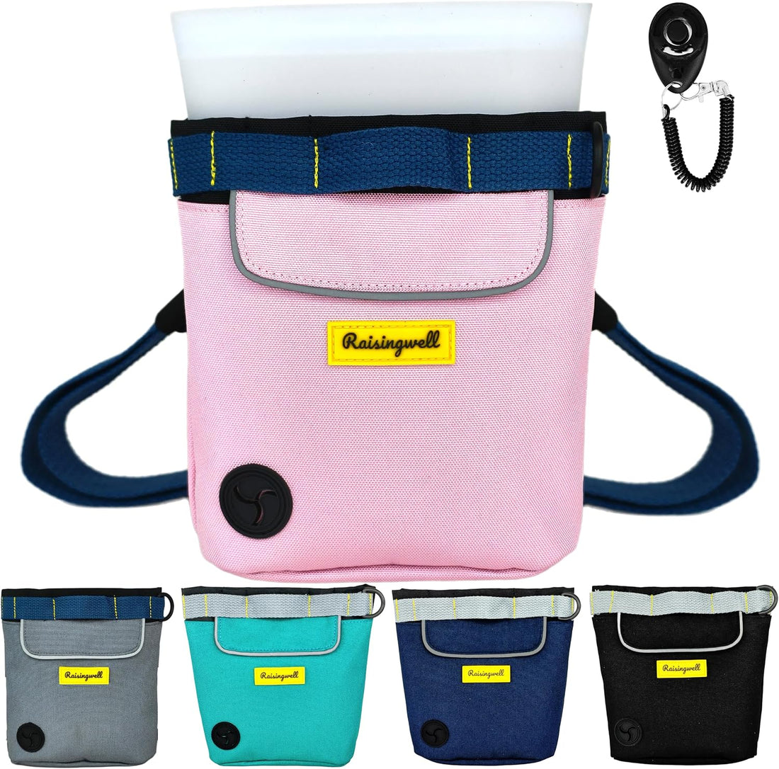 Raisingwell Dog Treat Pouch for Pet Walking and Training with Clicker