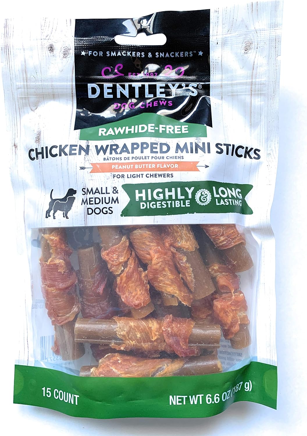 DENTLEY'S Rawhide Free Chicken Wrapped Mini Sticks