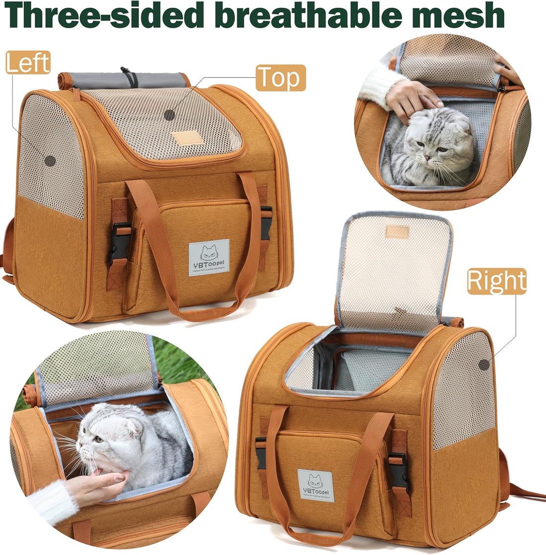 Cat Backpack Expandable, Cat Carrier for Travel & Hiking