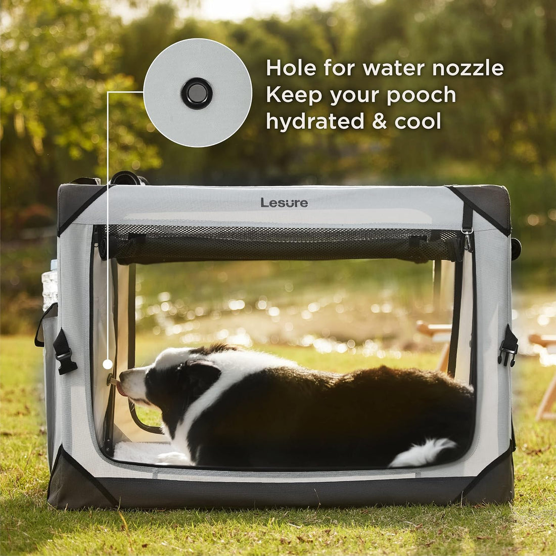 Lesure Portable Soft Collapsible Small Dog Crate, 26in